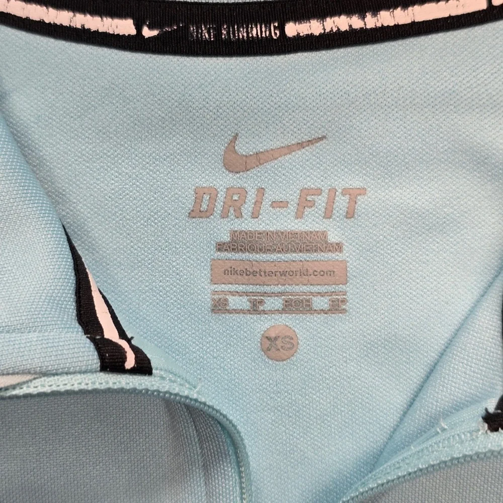 Nike Dri-Fit Athletic Quarter Zip Pullover Blue Running Training XS‎